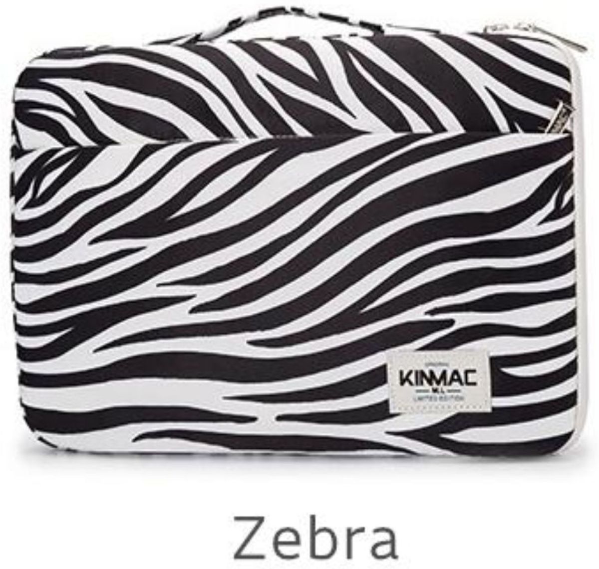 Luxe Laptophoes met Buitenvak en Handvat | 13 inch | Zebra | Laptop Accessoires